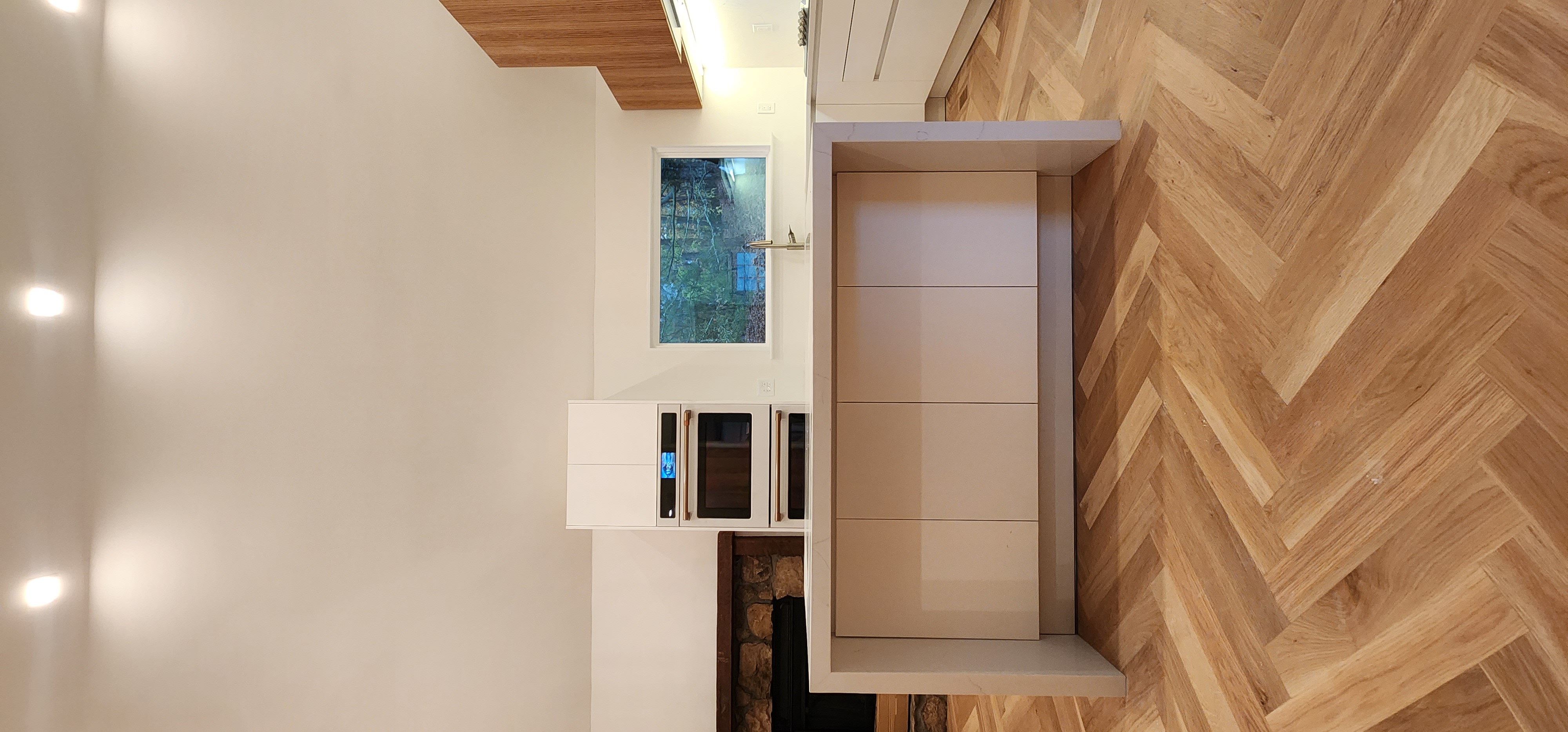Contemporary Kitchen with White Island