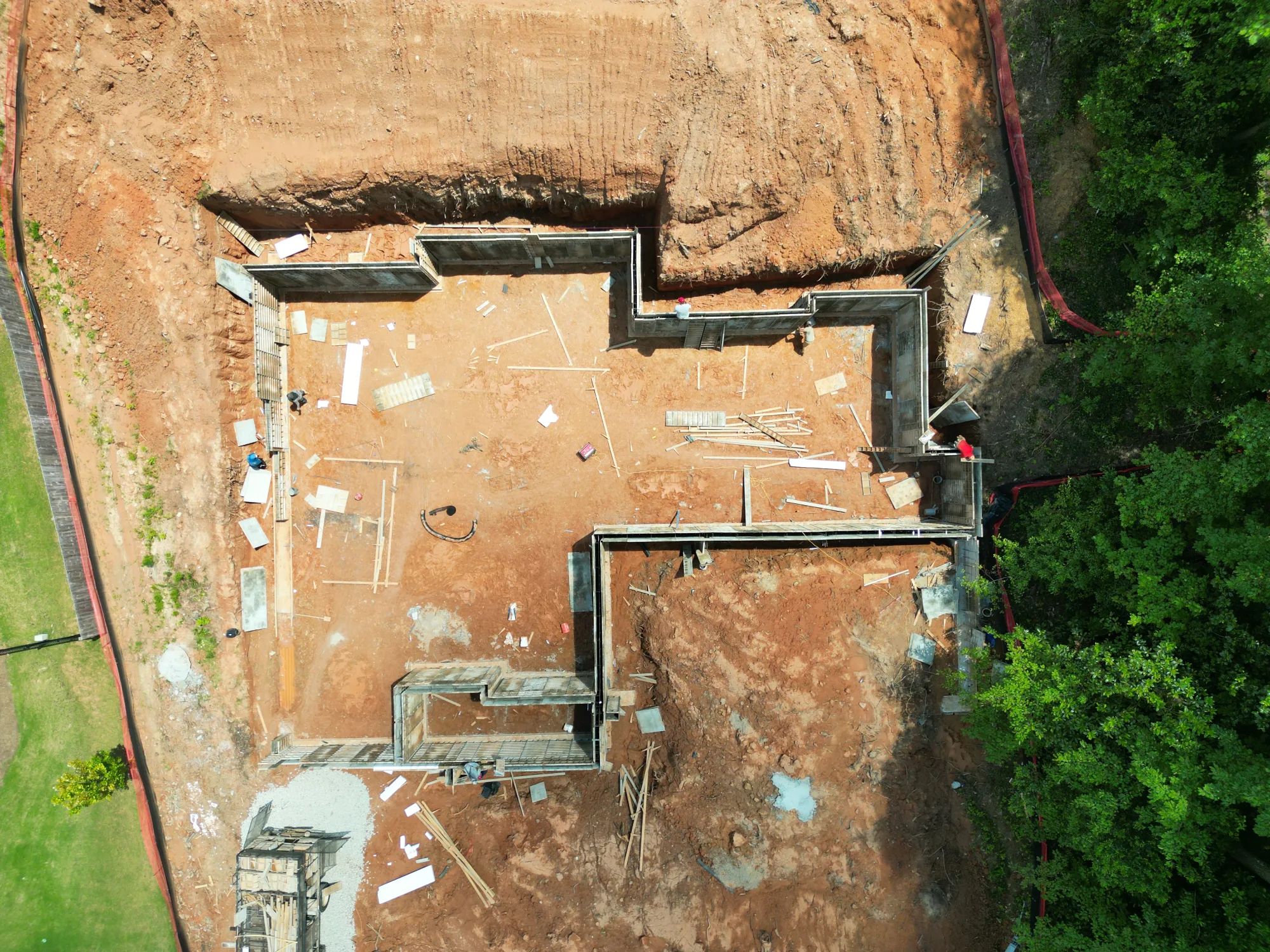 Completed custom home concrete footings