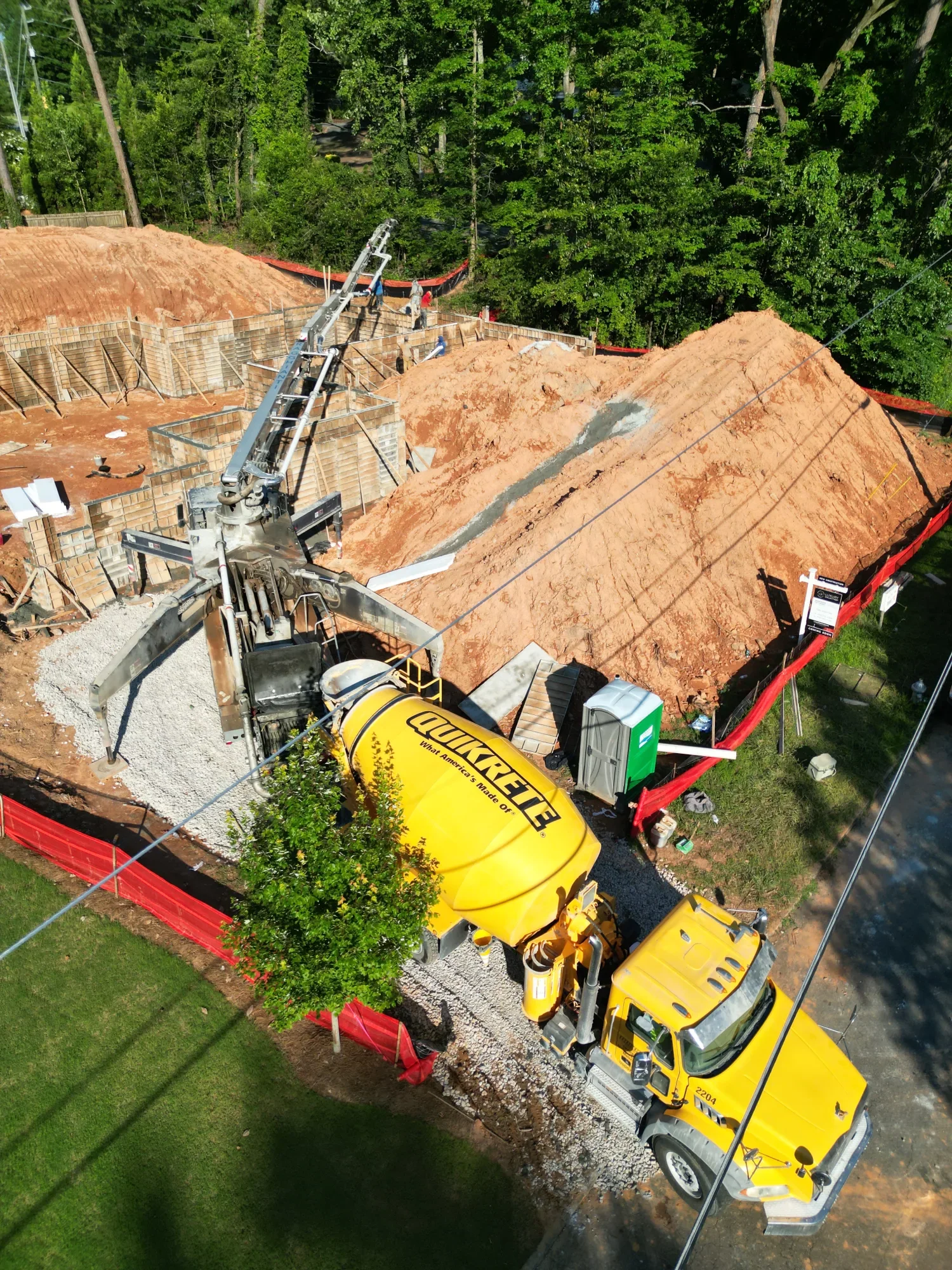 Foundation walls under construction