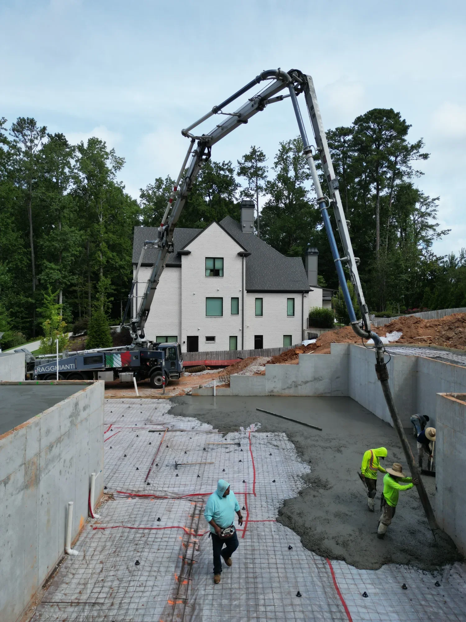 Expanding floor system viewed by drone