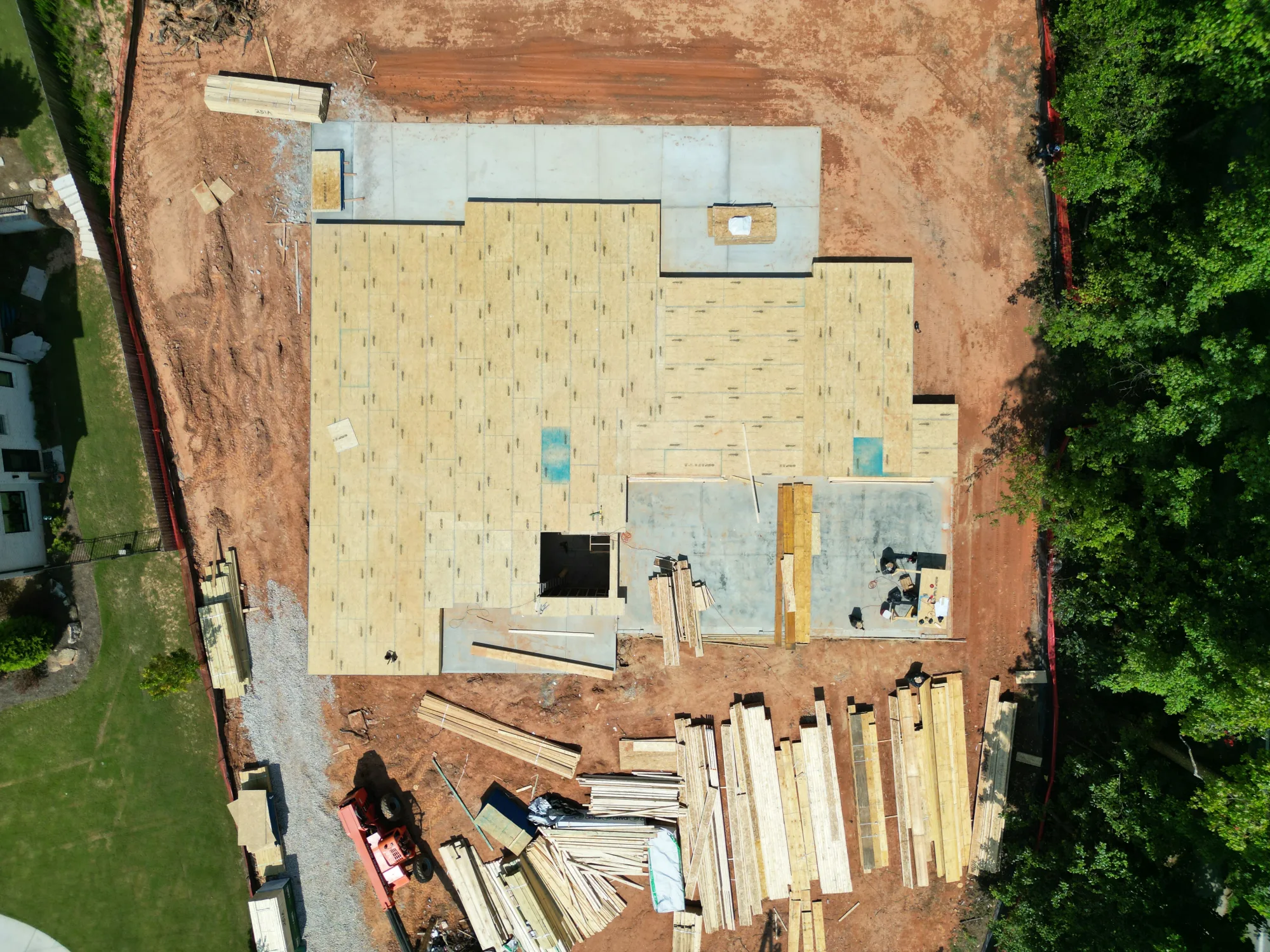 Latest top-down view of custom home floor system